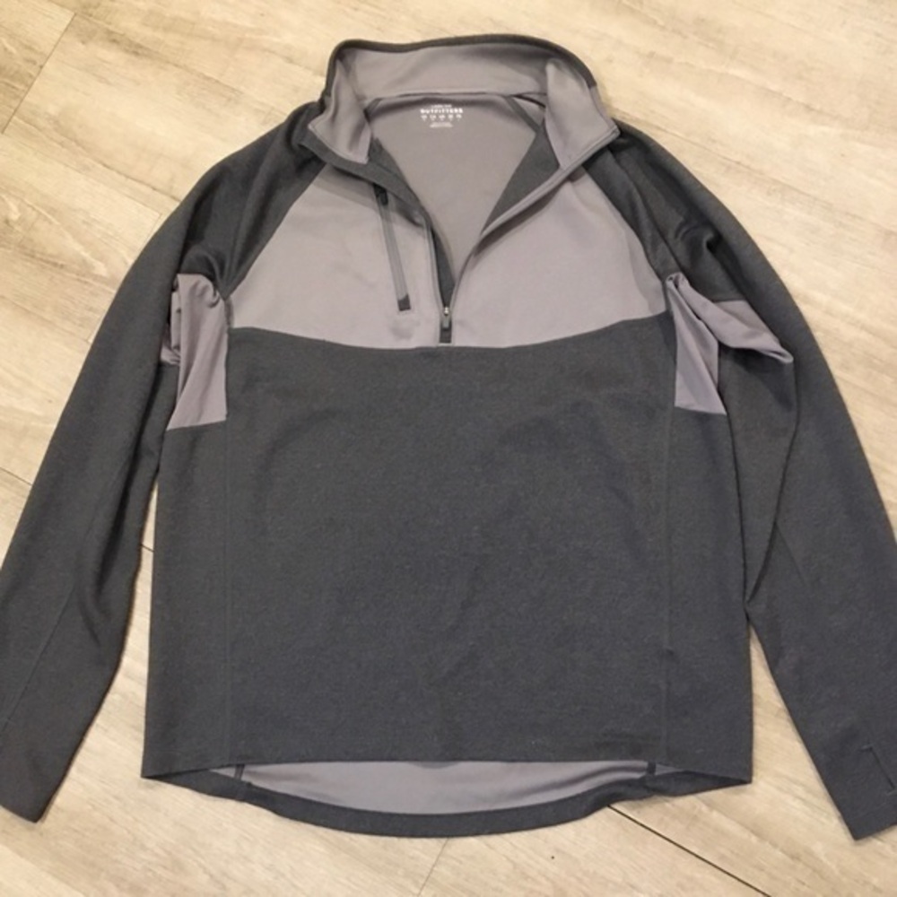 Men’s Land’s End 1/4 Zip Pullover Jacket Gray Size Medium